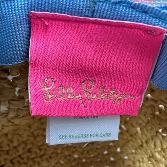 Lilly Pulitzer Sun Hat 4th of July Sea To Shining Sea Pattern Pink Blue - Picture 5 of 8